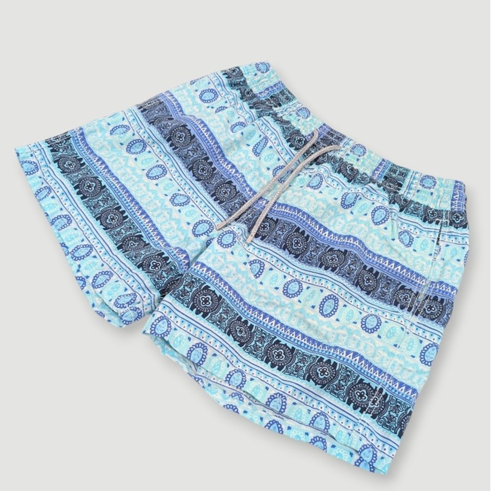Vilebrequin Swim Trunks Mens Large Blue Elephant Paisley Boho Moorea